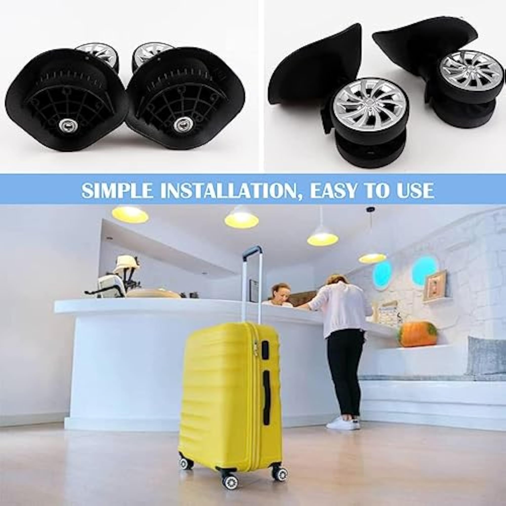 2 PCS Portable 360 Swivel Suitcase Caster Replacement Set